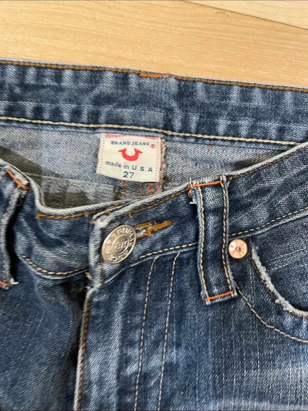 True Religion Joey Dark Blue Flared Jeans Size 27 - Picture 2 of 7